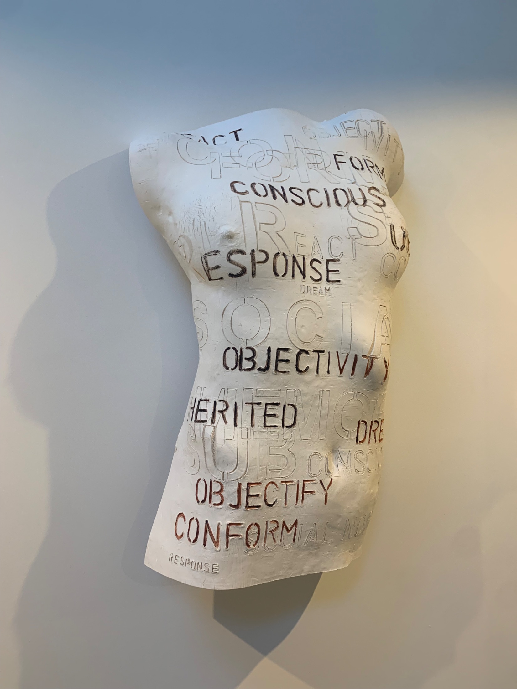 Female Torso with coloured text