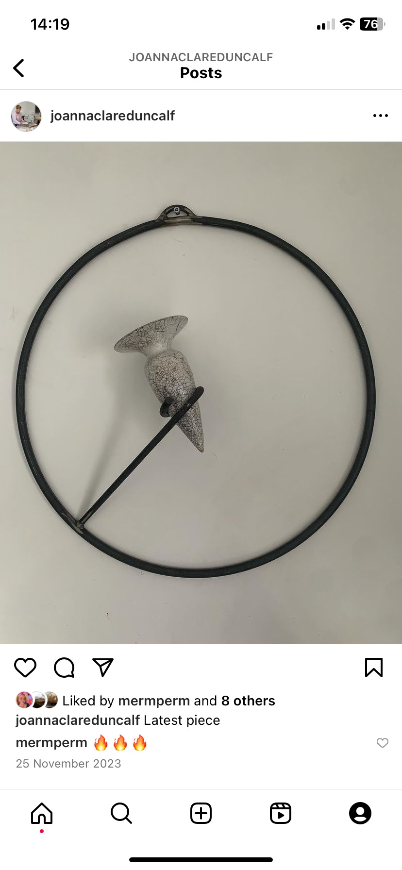 Metal Stand Circular Wall Mounted with White Amphora