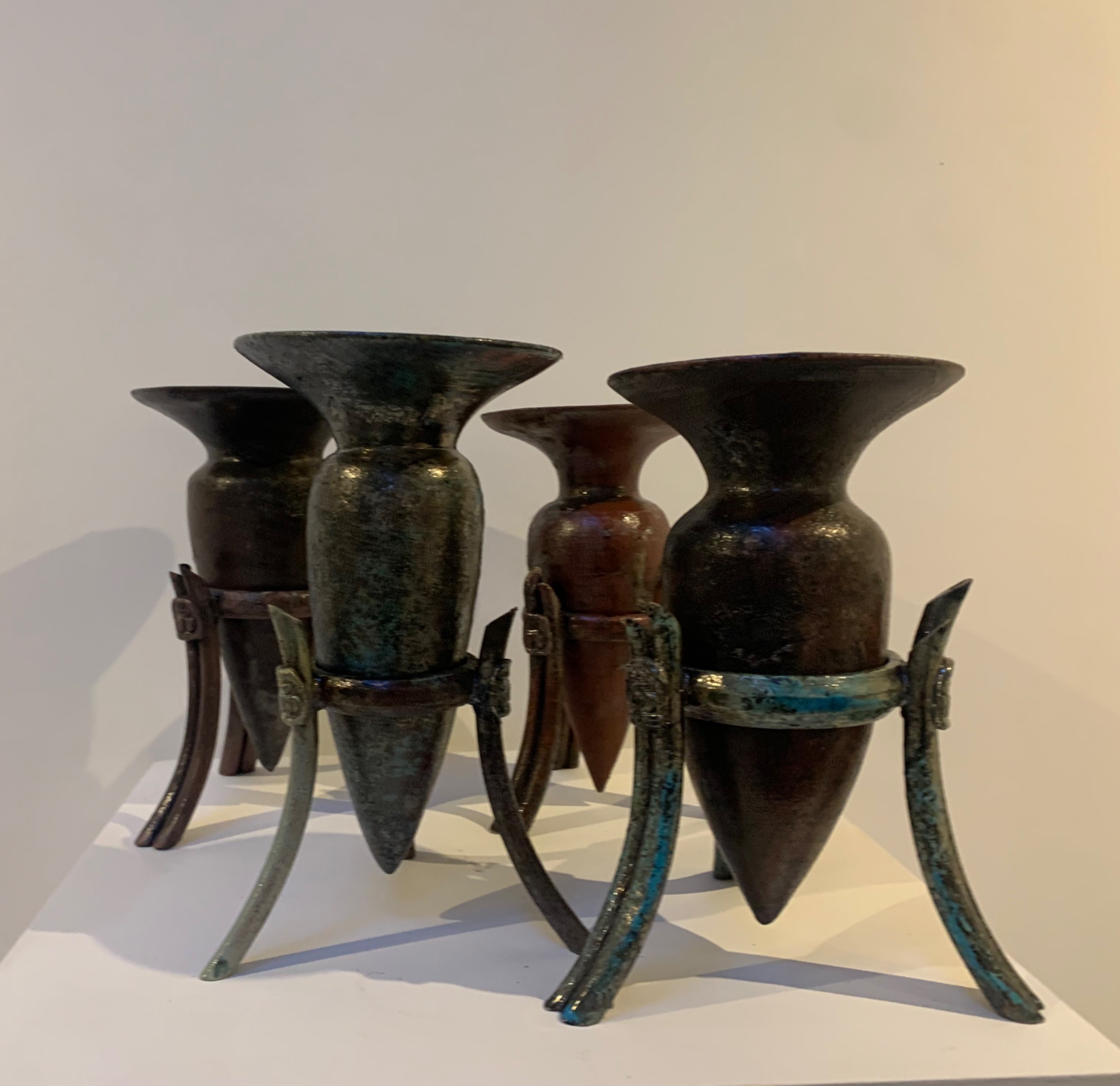 Raku Amphora in tripod stand